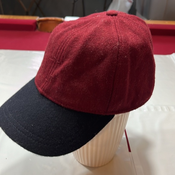 Crewcuts BURGUNDY BLACK HAT Wool Blend baseball Cap B2851 adjustable LARGE XL - Picture 4 of 9